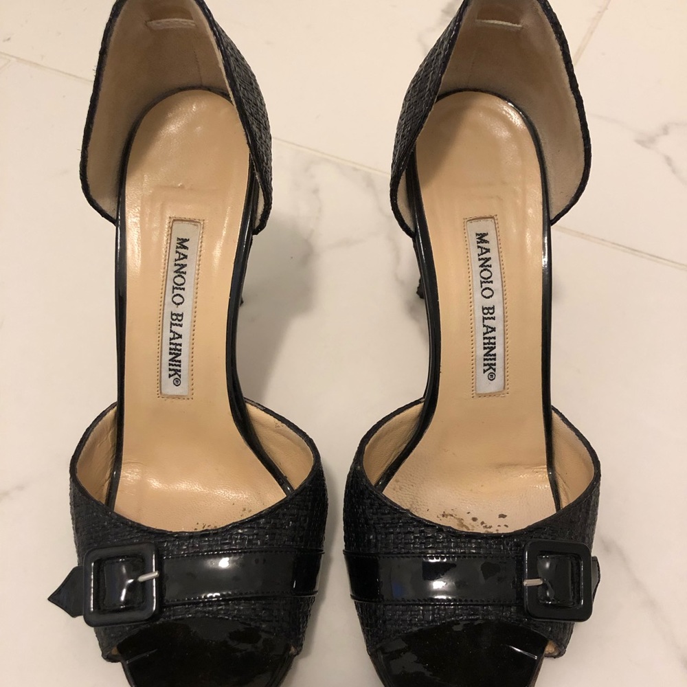 Manolo Blahnik Peep Toe Pumps - Picture 2 of 7